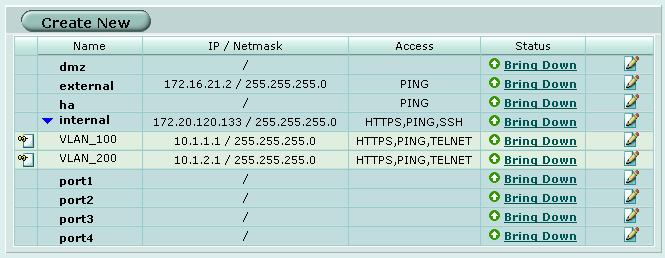 Using VLANs in NAT/Route mode Example VLAN configuration in NAT/Route mode Figure 3: VLAN subinterfaces To add VLAN subinterfaces - CLI config system interface edit VLAN_100 set interface internal
