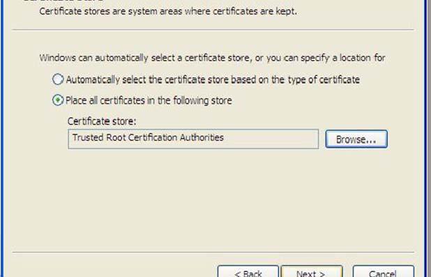you will see again Certificate Import Wizard window