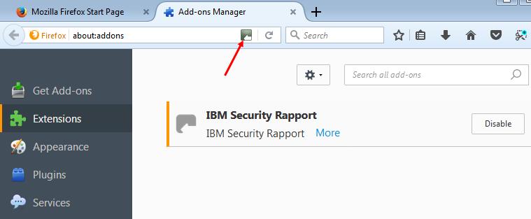 The Rapport Firefox extension is now enabled.
