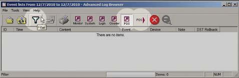 In the main window the Advanced Log Browser, select the POS