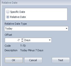 9. Click on Use Relative Dates located at the bottom of the Search Criteria window to enable the user of relative periods instead of calendar dates.