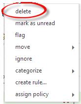 Deleting and managing deleted items One of the ways that you stay organized in email whether you're using OWA or something else, is to be willing to