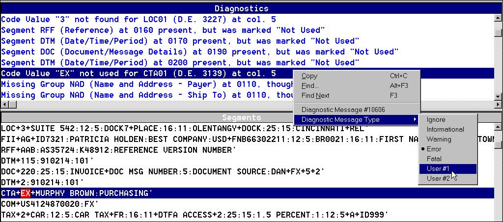 Changing Diagnostic Message Types (Optional Exercise) You can change the type of a diagnostic message.