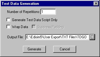 Click the Save button. The Output File field now displays where your file will be saved. 4. Click the Generate button. Test Data Generator creates the test data.