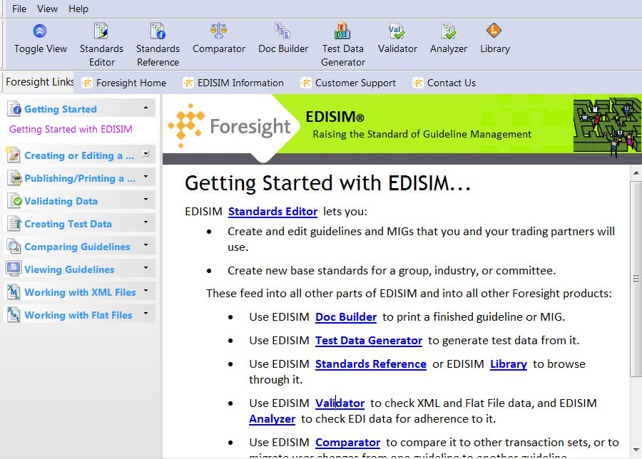 EDSIM Application Manager The EDISIM Application Manager is a comprehensive user interface with access to all EDISIM programs plus lists of tasks and information about how to accomplish them. 1.