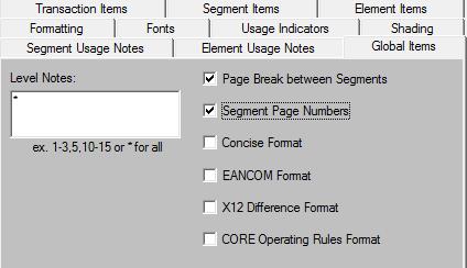 4. Select the Segment Page Numbers check box. This will create a column of page numbers on the left side of the Segments Table in the document.