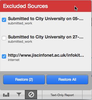 In the Exclusion List, tick the box next to each excluded source to include. 2. Click the Restore button.