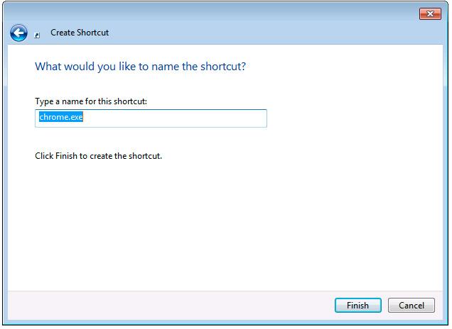 Choose the name for the shortcut.