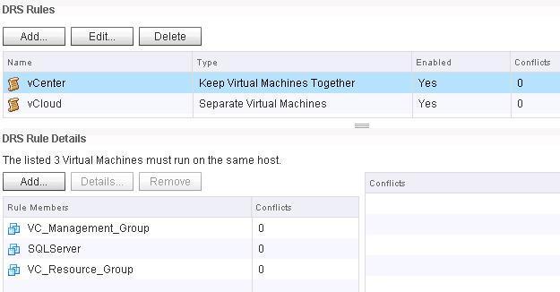 A VM-VM affinity rule specifies whether particular virtual machines should run on the same host or be kept on separate vsphere ESXi hosts.
