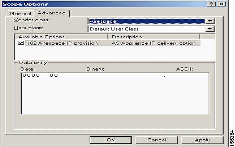 Appendix E: Configuring Vendor-Specific DHCP Options (Option 43) in the Windows 2000 and 2003 DHCP Server Figure 118 Selecting the Vendor Class and Sub-Option Select the predefined 102 sub-option