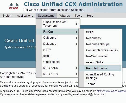 Note: The Remote Monitor web page opens to display the Supervisor, Name, and User ID of Unified CM users