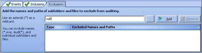 NetApp Filer Auditing Select the volume entry in the Selection list to activate the tabs across the bottom of the page. The settings specified on these tabs apply to the entry selected. 4.
