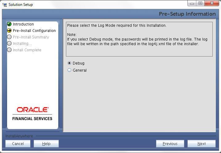 3. Choose the Log Mode for this installer.