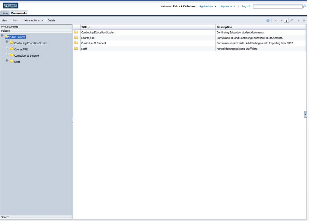 NCCCS BI Reporting System Your initial login screen will resemble the screenshot below.