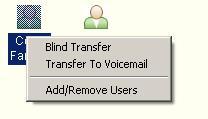 Transfer to VoiceMail While on an active call, right click an Engaged [insert icon] or Available [insert icon] colleague in User Status and select Transfer To VoiceMail.
