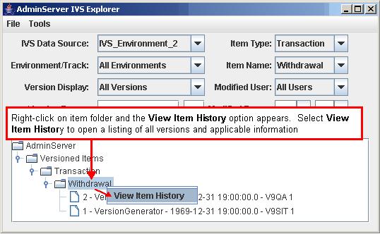 Versioned Rule Area This area is an explorer view of the rules according to what is selected in the Selection and Filtering Area.