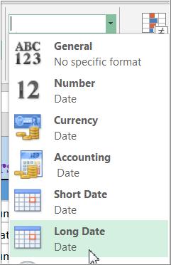 Use formatting to change the appearance of dates, times, decimals, percentages (%), currency ($), etc.