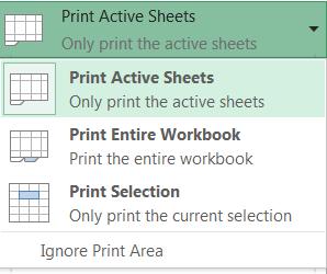 Print Active Sheets: If your workbook has more than one worksheets and you want to print multiple worksheets, activate the worksheets first before you get to this Print Preview pane and select Print