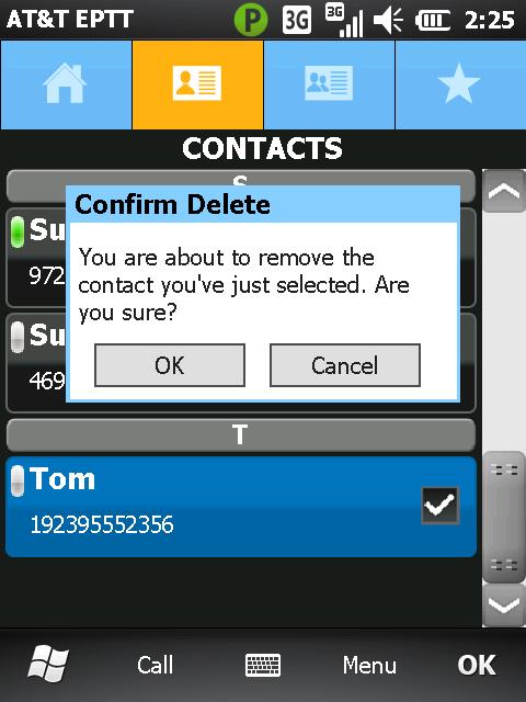 12. Editing/Deleting PTT Contacts Please note that PTT contacts set up by an administrator cannot be deleted or edited. a. Select a contact from the PTT contact list by clicking the check box next to the contact.