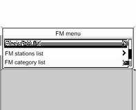 124 Radio 6 stations can be stored in each favourite list. The number of available favourite lists can be set (see below). The currently received station is marked by i.