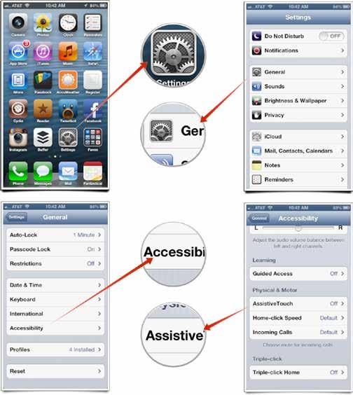 POST-REPAIR To disable assistive touch on your device: Tap