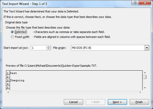 This will install it into excel as an add-in. Open the Excel spread sheet Quicken transaction to QIF.xls. Note the tabs.