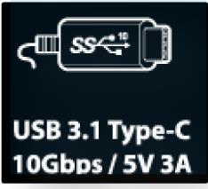 1 Type-C universal connector, connecting a USB is no longer a fuss. Not only is it easier to plug, it also has twice the throughput of USB 3.0.