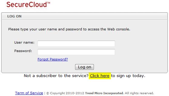 Using SecureCloud Hosted Service Subscribing to Trend Micro SecureCloud Hosted Service Note If you have chosen to subscribe to the SecureCloud Hosted Service through a managed service provider (MSP)
