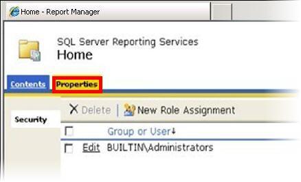 If you are using SQL Server, click the Properties tab.