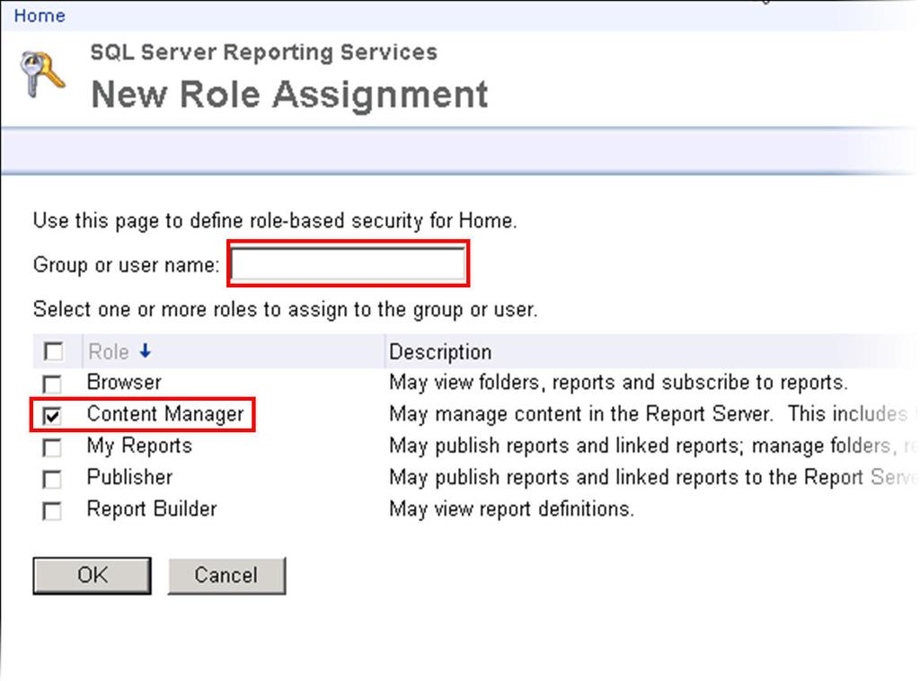 Installing Key Management Server On-Premises 6. Select the Content Manager role and click OK.