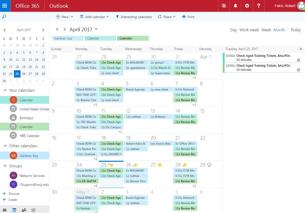 Office 365 Calendar Essentials Collapse/Expand Calendar Navigation This is the app launcher tool in the top left of your Outlook on the web window.