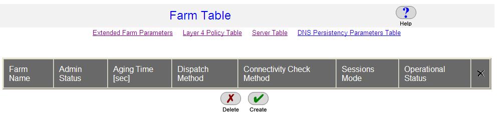 Web Interface Examples Farm Configuration 1. From the menu, select AppDirector Farms Farm Table to display the Farm Table page 2. Click the Create button. 3.