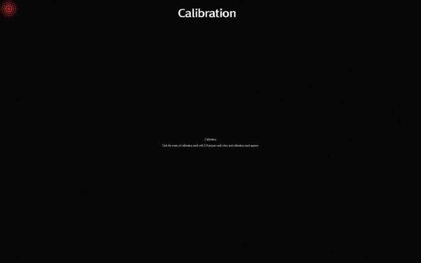 Manual Calibration : Click, and the calibration window will be projected to the screen.