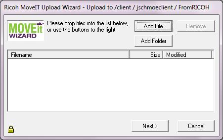 The Upload Wizard is prompted in a new window.