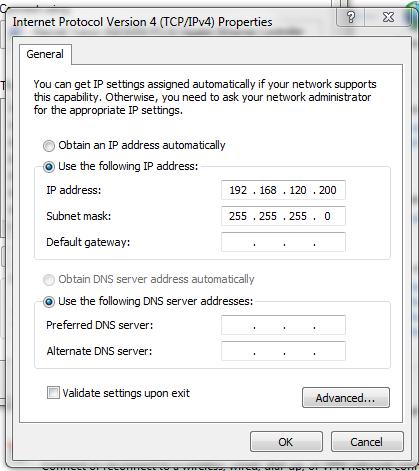 7. Set your computer s IP address to be in the same range as the IP address chosen for the ewon s LAN. *These settings are accessible from the Control Panel in the Network and Sharing Center. 8.