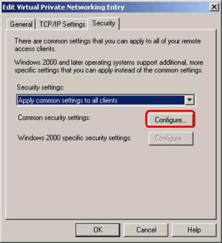 Setup Scripts for L2TP/IPSec on Windows 2000 or XP Step 8. The Edit Virtual Private Networking Entry window appears.