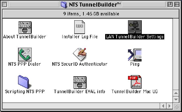 Once the LAN TunnelBuilder window appears, do the following to configure the application: a.