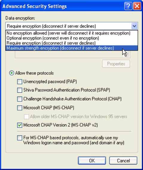 Figure 3-80. Advanced Security Settings Window Step 14. Click OK to return to the Security tab. Step 15. Click the IPSec Settings button.