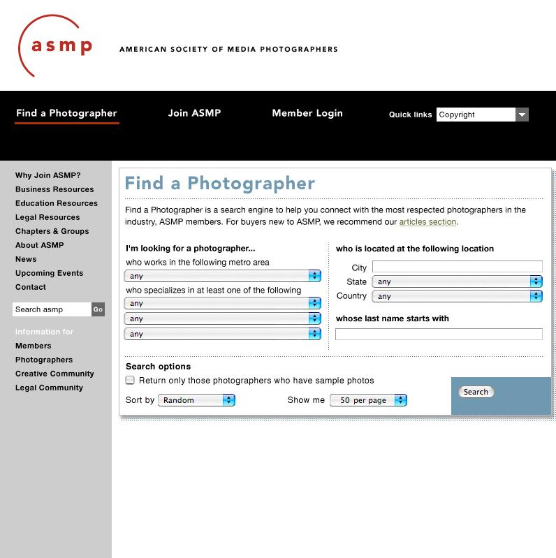 Page 15 Find a Photographer: Search Page For Find a Photographer Search Page use Two Column Template (see page 6) Dotted Rule Dotted grey rules (#666666) are a pattern of 1 gray pixel, followed by 2