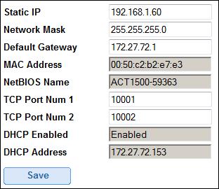 5.3 Changing Static IP address 1. Connect ACTpro 1500 to IP network 2. Open Web browser on PC (use Microsoft Internet explorer or Firefox) 3.