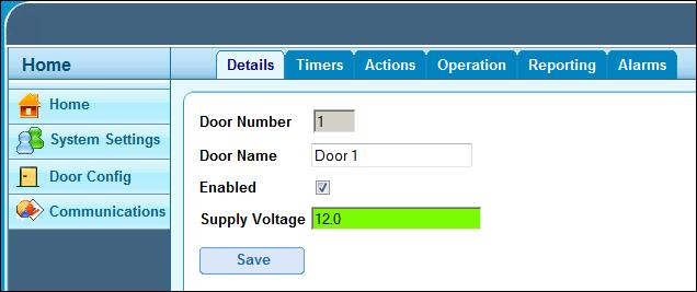Step 5: Enable Doors Select Door Config menu which lists all 32 doors.