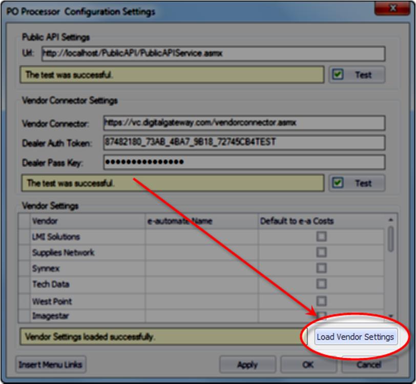 b. After the vendors are loaded you must map or link the loaded vendors with vendor names as they appear in e-automate.