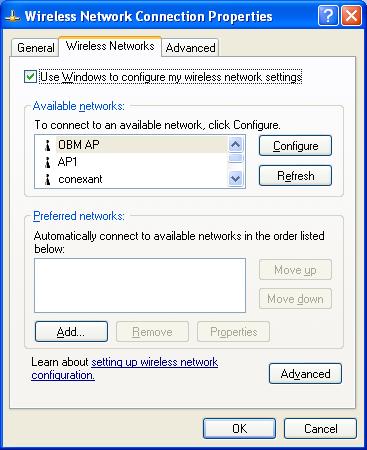3. Uncheck Use Windows to configure my wireless network settings to enable the utility for the adapter.