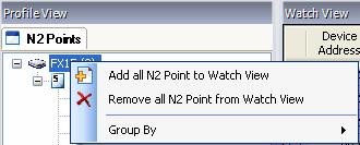Figure 17: Profile View Device View Right-Click Options When you right-click on the device name or in an empty area of the Profile