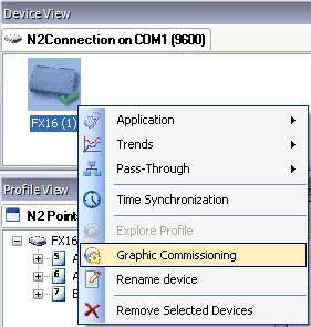 FX Tools Software Package FX CommPro N2 User s Guide 49 Graphic Commissioning Use graphic commissioning for standard applications configured using FX Builder Express.