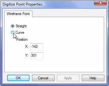 More Wireframe Point Editing Shift + Clicking on a point: Holding the Shift key while clicking on a point will change it between a straight and a curve.