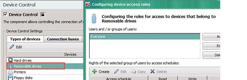 Ngoài ra bạn còn có thể phân quyền việc sử dụng USB theo hình thức đọc/ghi,.
