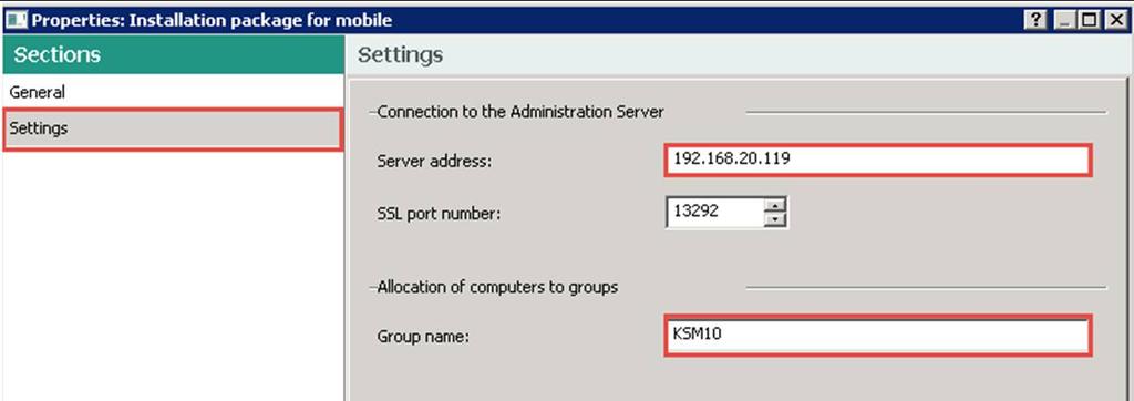 Điền các thông số như hình dưới, lưu ý Server address là địa chỉ