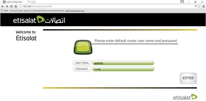 The login page appears. Enter a user name and the password.