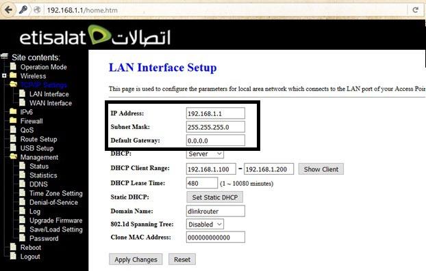 LAN CONNECTION SETUP You can configure the LAN IP address according to the actual application. The preset IP address is 19